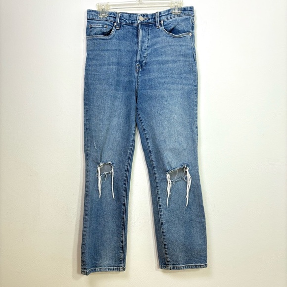 BLANK NYC The Baxter Ribcage Straight Leg High Rise Distressed Denim Jeans 28 6 - Picture 1 of 17